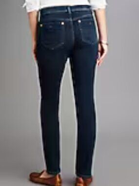 J. Jill Authentic Slim Fit Jeans Dark Blue Sz 10 Stretch Classic Everyday Casual